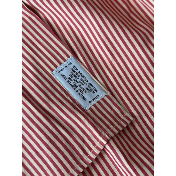 Burberry London Men’s XL Red Yellow Striped Button-Up Long Sleeve Shirt - Picture 5 of 8